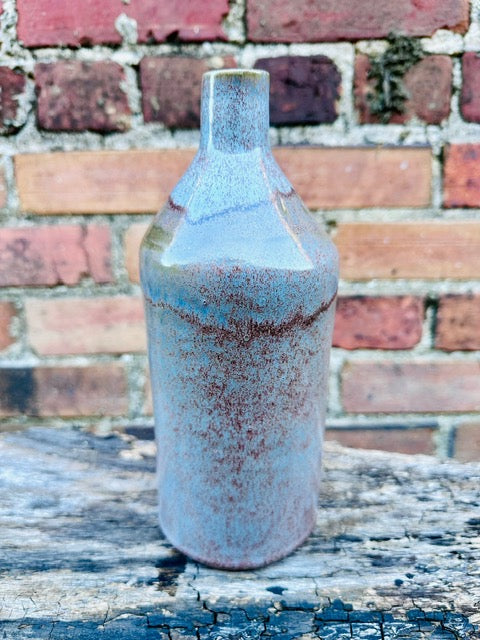 Midcentury Stoneware Bottle - Forest Opal Glaze
