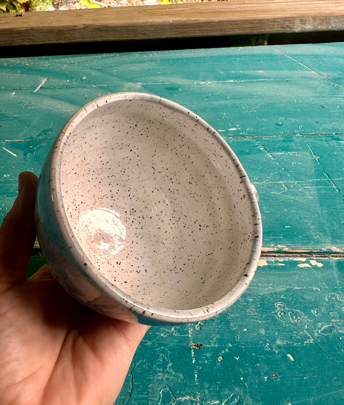 Speckled Mug in Eggshell and Flowing Blue Glazes