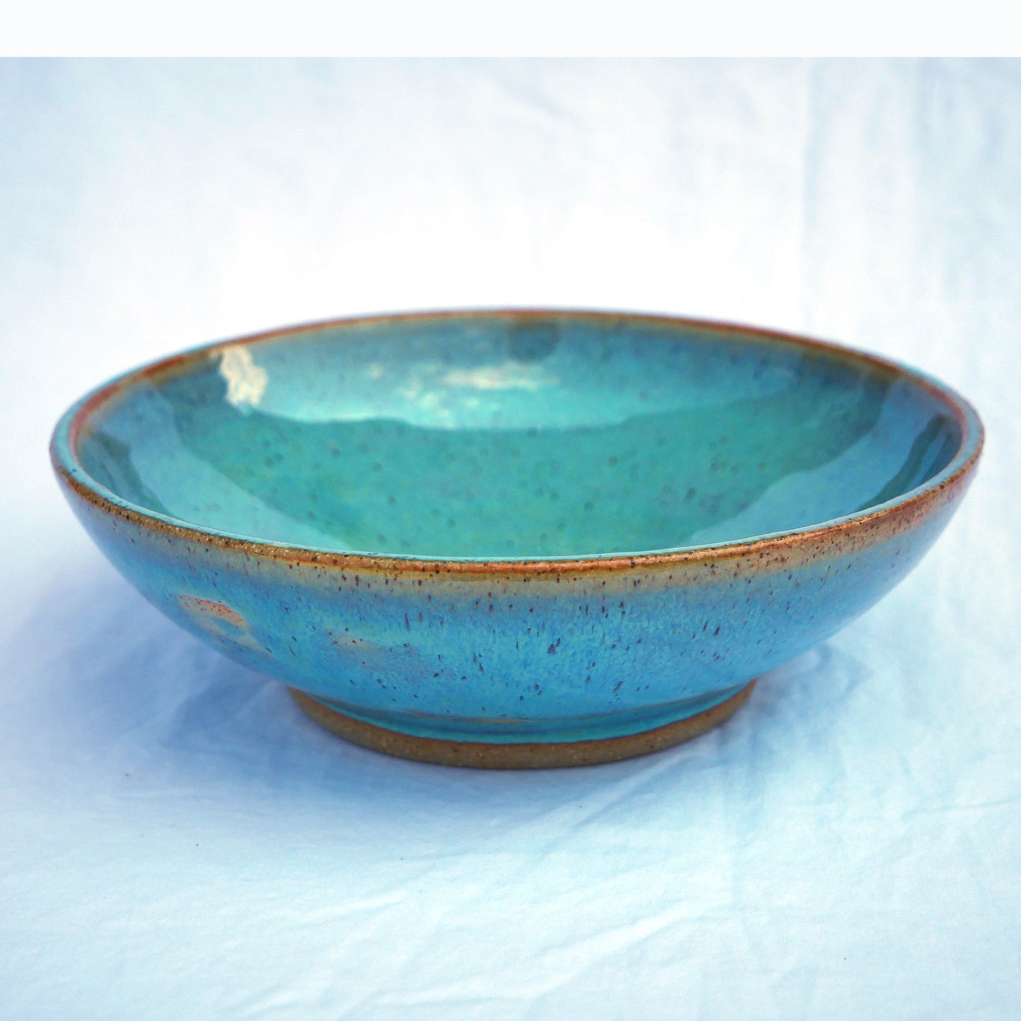 Shallow Stoneware Bowl - Cerulean