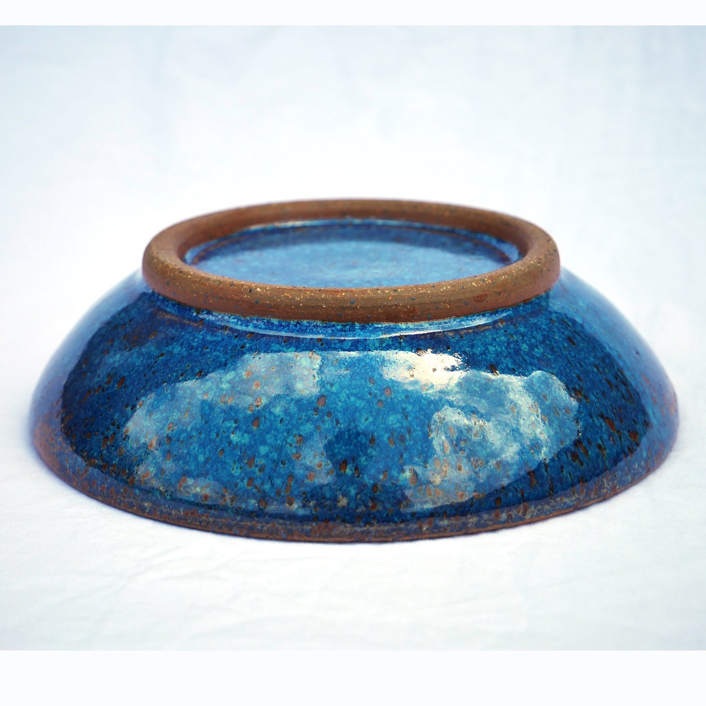 Shallow Stoneware Bowl - Cobalt Blue