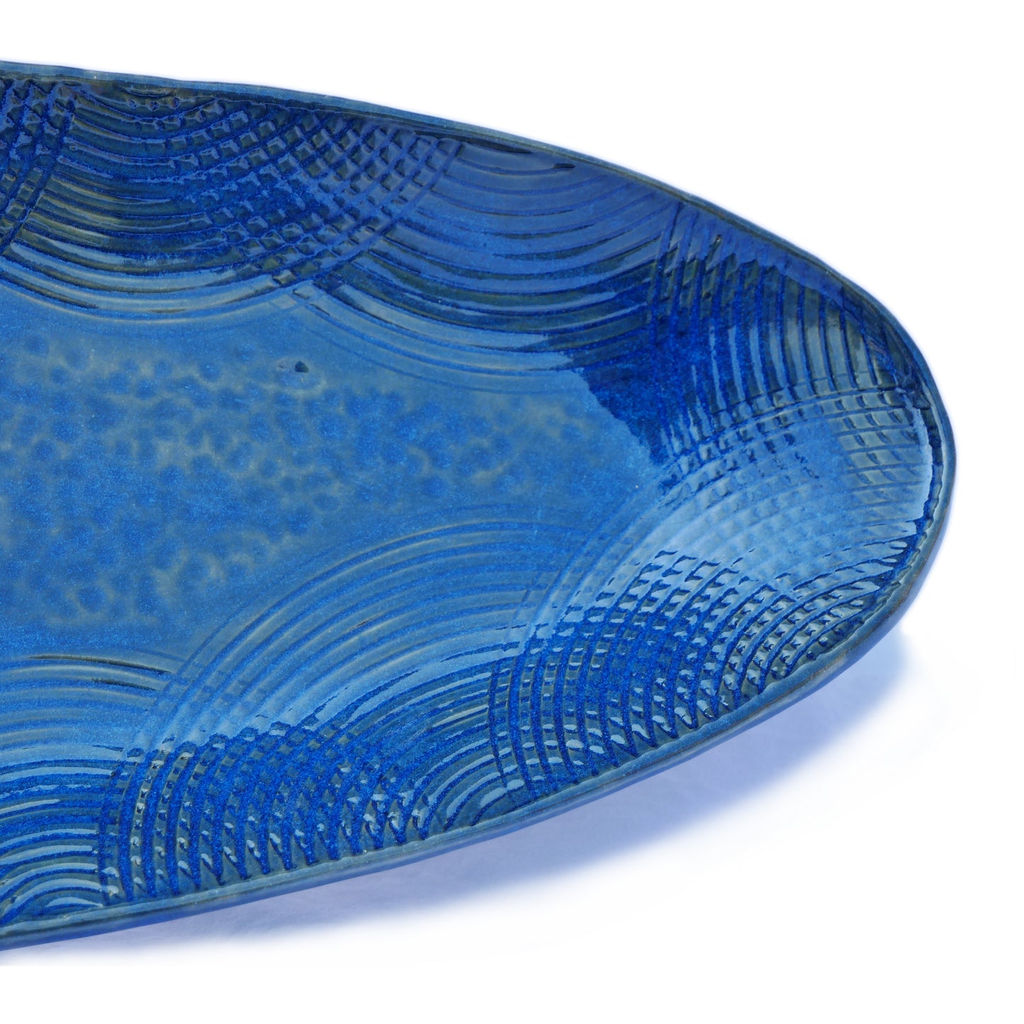 Textured Platter in Storm Blue - Large