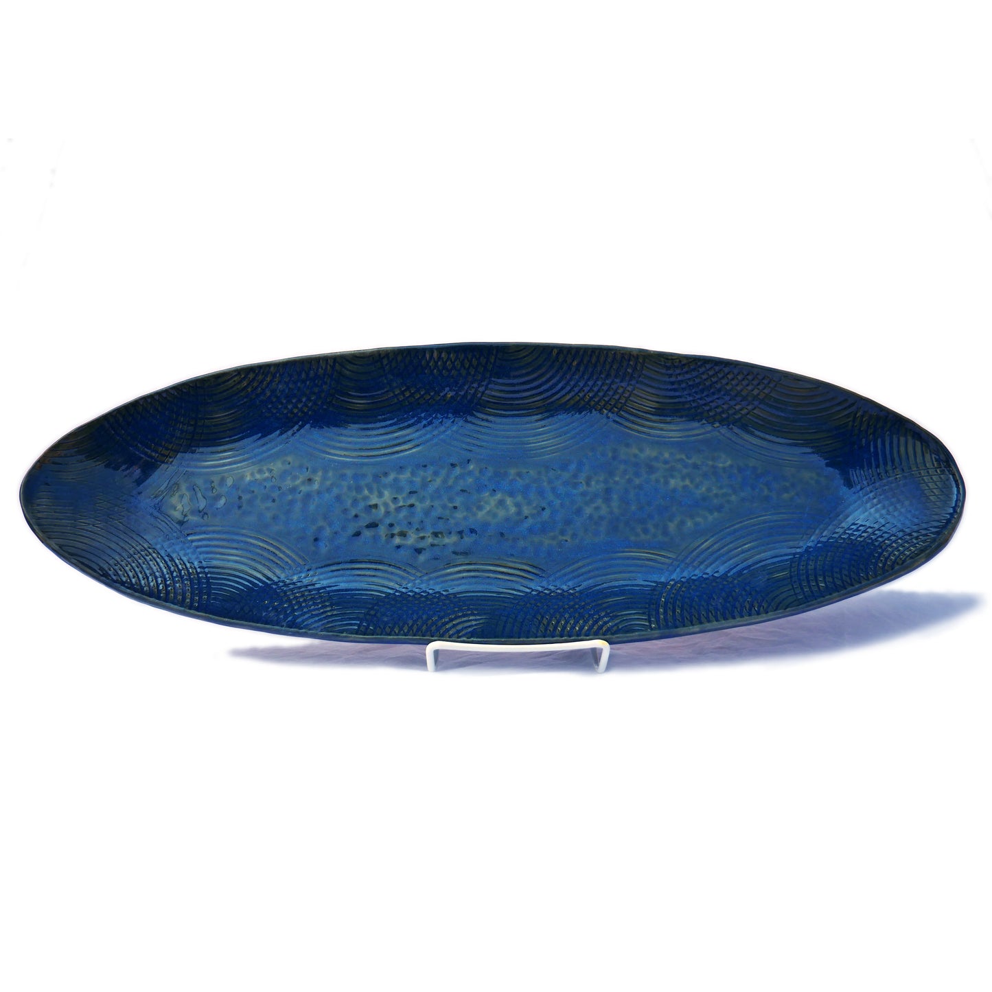 Textured Platter in Storm Blue - Large