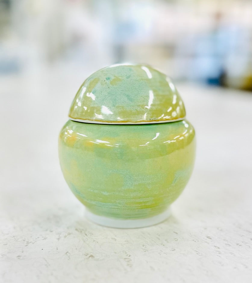 Alabaster Celadon Lidded Vessel