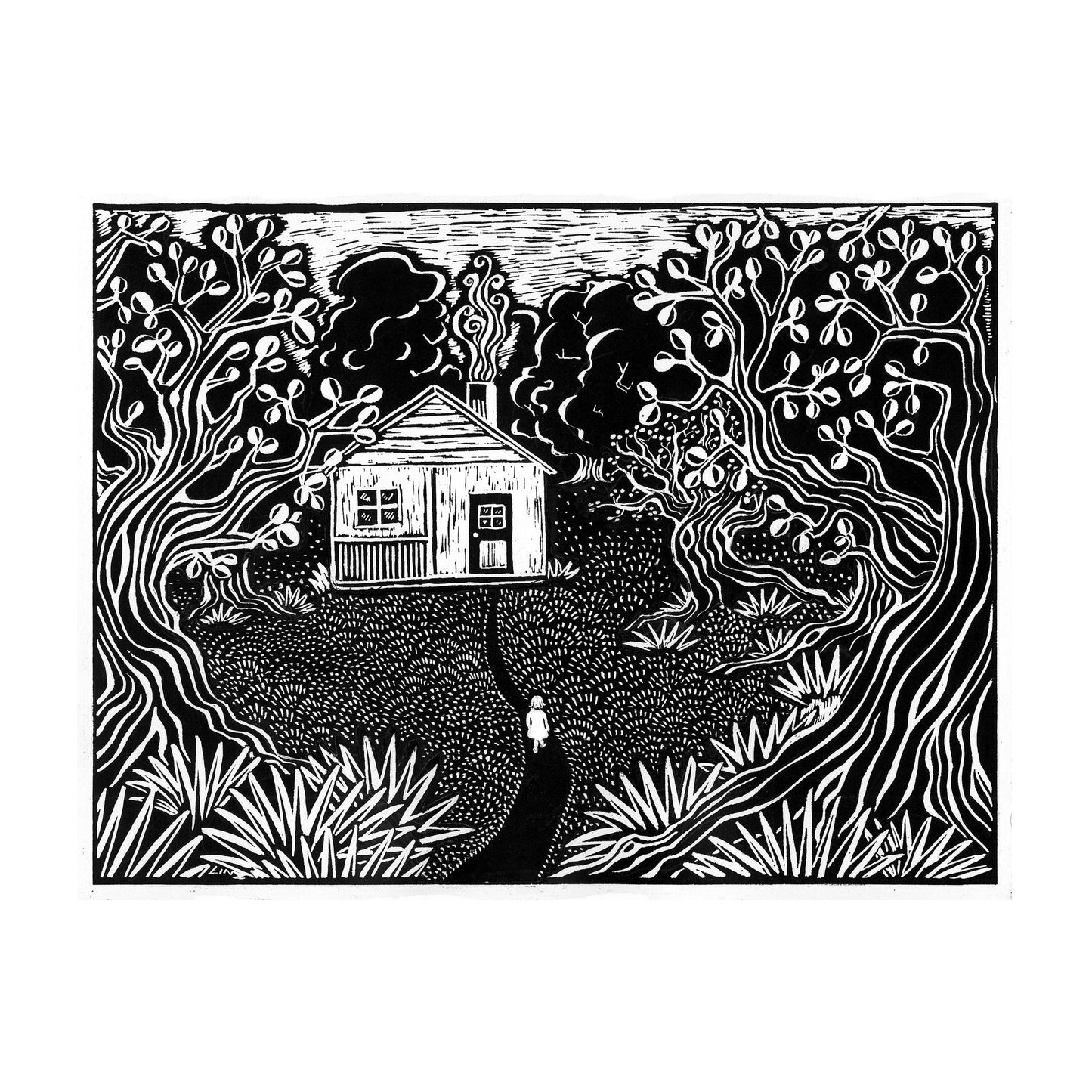 Grandma's House - Scratchboard